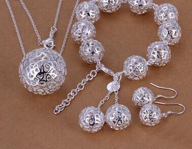 silver-plated ball pendant jewelry