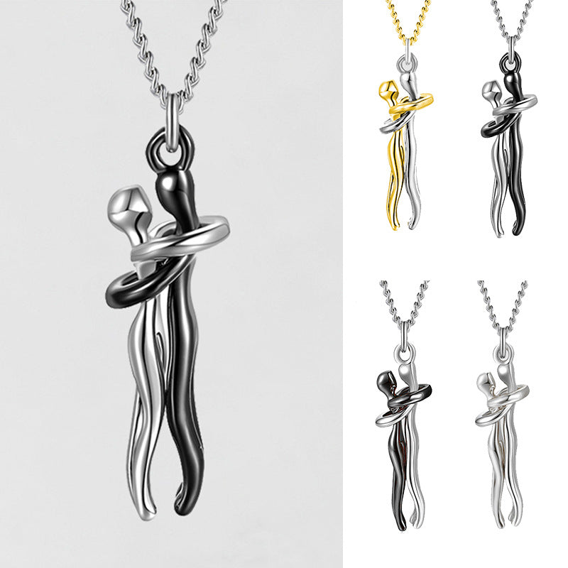 unisex love hug necklace