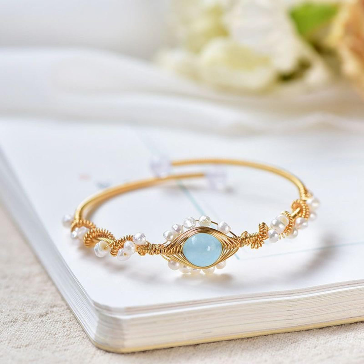 gold plated pearl bracelet for women