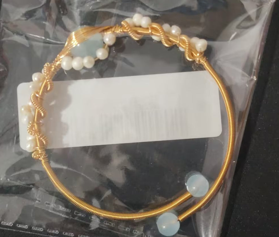 gold plated pearl bracelet for women