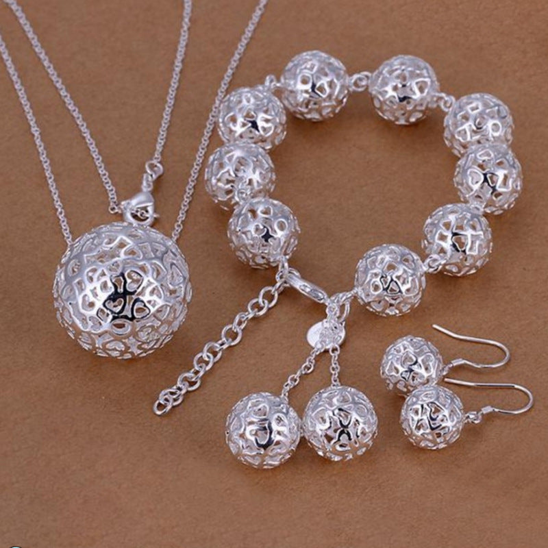 silver-plated ball pendant jewelry