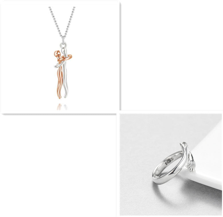 unisex love hug necklace